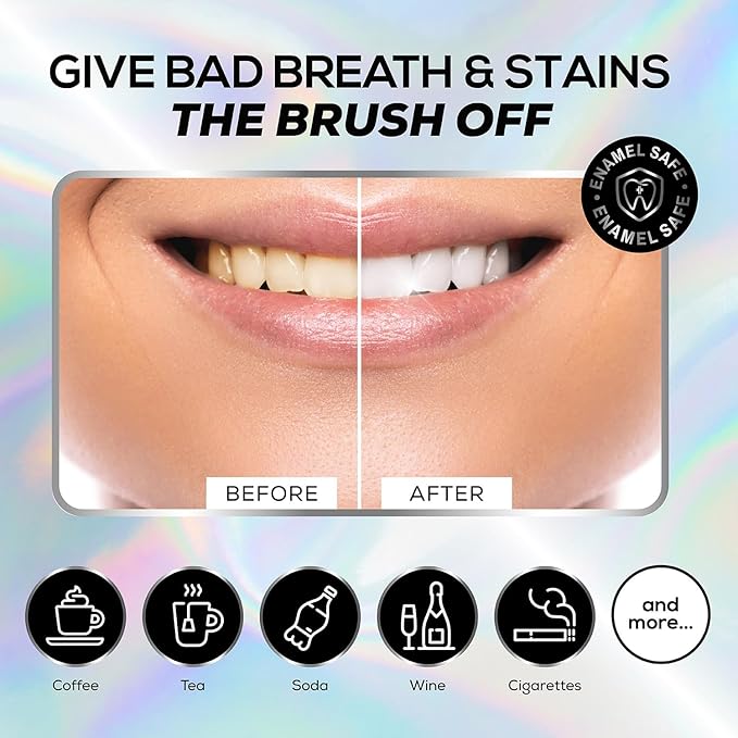 Venus Visage Activated Charcoal Toothpaste for Whitening - Effective Teeth Whitening Toothpaste for Surface Stains - Peppermint Flavor (3.7 oz/105 g)