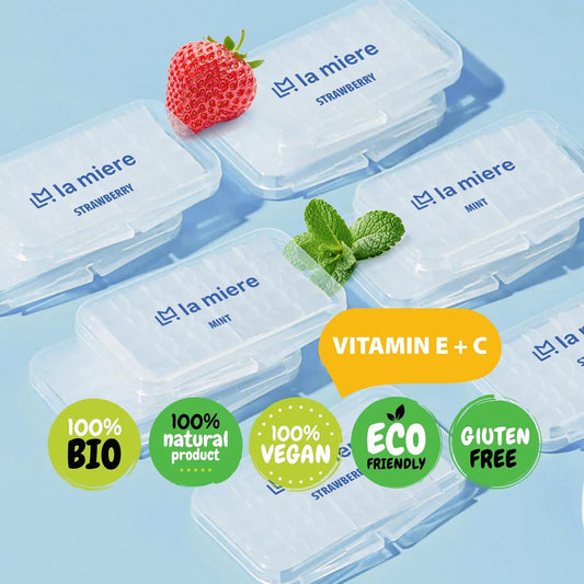 LA MIERE 2 Boxes Pre-Cut Food Grade Dental Wax Orthodontic Wax Braces Wax Shield Lips & Gums Dental Teeth Braces Wearer Mint & Strawberry