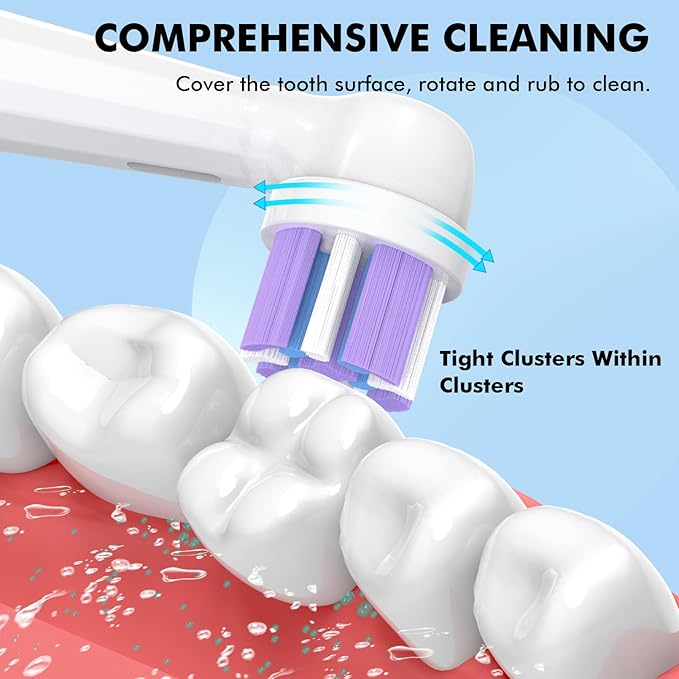 Pack of 6 Replacement Heads Compatible with Oral B iO 10 9 8 7 6 5 4 3 Series Electric Toothbrush, Medium Brush Heads, White