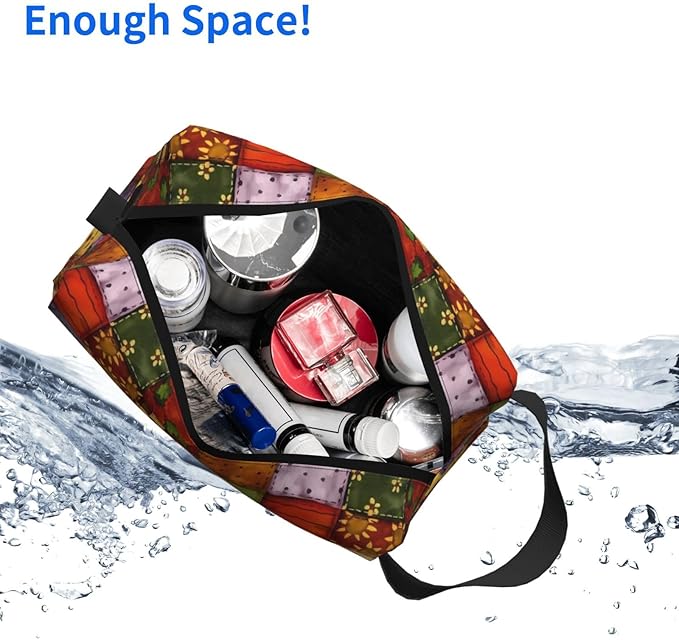 Classic Country Floral Toiletry Bag for Women Men Portable Travel Wash Bag Waterproof Gym Shaving Toiletries Cosmetic Organizer Bag, Shower Bathroom Toiletries Accessories Makeup Bag with Handle