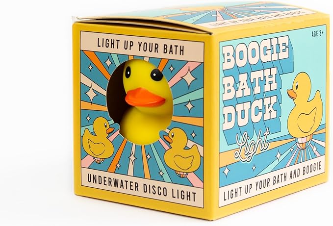 Gift Republic Boogie Bath Duck LED Light-up Bath Toy Fun Colourful Underwater Disco Light Gift for Kids and Adults