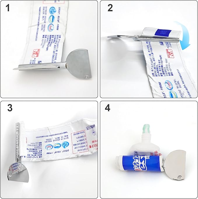3 Pcs Toothpaste Tube Squeezers,Stainless Steel Toothpaste Squeezer,Metal Manual Dispenser Roller Tube Wringer,Tube Key Tooth Paste Squeezer for Home Toothpaste Paint,Cream, Cosmetic and Hair Dye