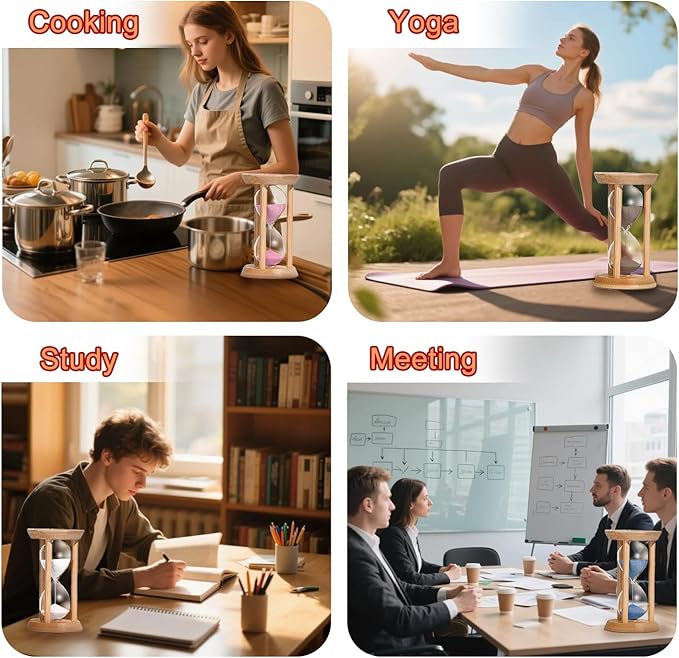 3 Minute Sand Timer, Wood Hourglass, Mini Bamboo Sandglass Timer, 3 Min Sand Clock,Unique Sand Watch for Brushing Teeth, Cooking, Game, Gift, Blue