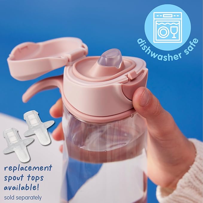 b.box 20 oz Sport Spout Kids Water Bottle for School, Sports, Travel, Daycare. Leakproof, Spill Proof, Dishwasher Safe. Easy Grip Triangle Shape, Durable Tritan Material. BPA Free.