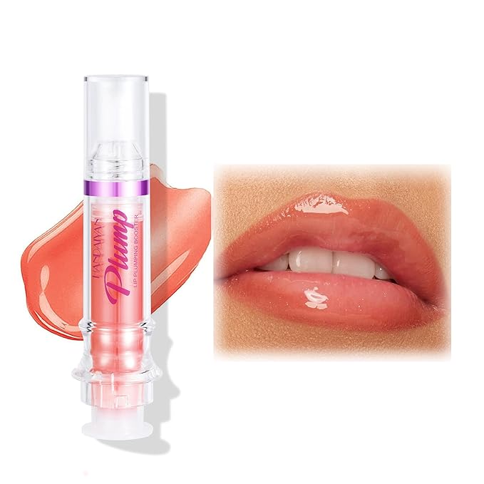 Plumping Lip Oil With Chili Extract - Fuller Lips Instantly! Ultra-Hydrating & Nourishing, Glossy Finish Lip Glow Oil, Lip Plumping Booster Plump, Smooth, and Define Your Lips Naturally (06 Coral )