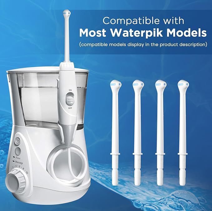 Replacement Heads for Waterpik, Gentle Mist Tech for Sensitive Gums, Replacement Tips for Waterpik Water Flosser, 70° Wide Spray for Efficient Deep Cleaning(4 Mist Tips)