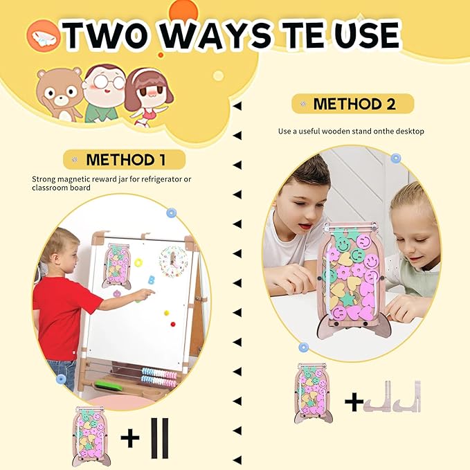 GdosRuth Classroom Reward Jar Magnetic Reward Jars for Kids Behavior Reward Chart for Kids Positive Behavior Jar Potty Training