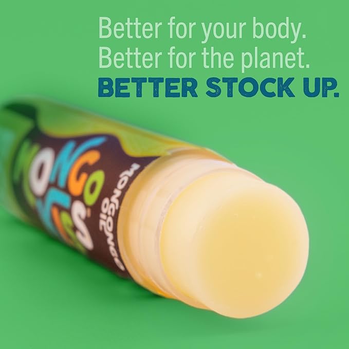 LIP BALM Mongo Kiss 6-Pack by Eco Lips 100% Organic Beeswax & Cocoa Butter Lip Care with Mongongo Oil - Soothe & Moisturize Dry & Cracked Lips - Made in USA. (Unflavored)