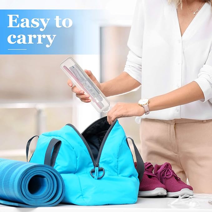 Patelai 2 Pack Travel Size Toothbrush Case Holder Portable Clear Toothbrush and Toothpaste Storage Container Hard Plastic Transparent Carrying Box for Traveling