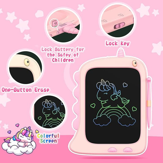 ORSEN 8.5 Inch LCD Doodle Board Tablet for Girls - Unicorn Drawing Pad for Kids 2-7 Years Old - Travel Toy Birthday Gift