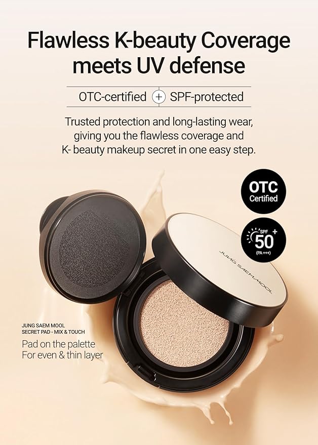 JUNG SAEM MOOL [ SPF ] Essential Skin Nuder Cushion (17 Fair Light) | Refill Not Included (0.49 Fl Oz) | SPF50 Broad Spectrum | Natural Finish | Makeup Artist Brand