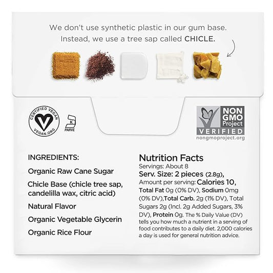 SIMPLY Gum Coffee, Plastic Free Natural Chewing Gum, 12 Pack (180 Pieces) | Vegan, Kosher, Non GMO, Aspartame Free and Sorbitol Free