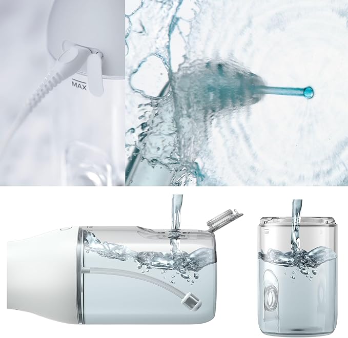 Philips Sonicare Water Flosser Cordless – Rechargeable Power Dental Waterflosser for Teeth, Portable Oral Irrigator with 3 Intensity Settings, 360° Rotating Nozzle – (White)