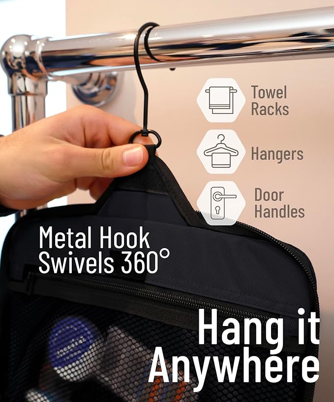 DD D&D Wanderlust D&D Hanging Travel Toiletry Bag for Men and Women – Cosmetics, Makeup and Toiletries Organizer Kit with 10 Compartments