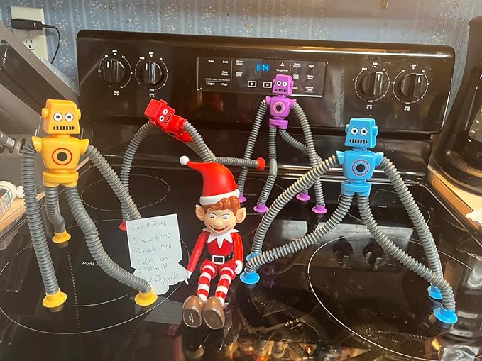 Limpskys Suction Cup Robot Toy for Kids 3-5 5-7, Autism Sensory Products,Toys for Ages 5-7,Sensory Toys for Kids with Autism (12 Pack Robot)