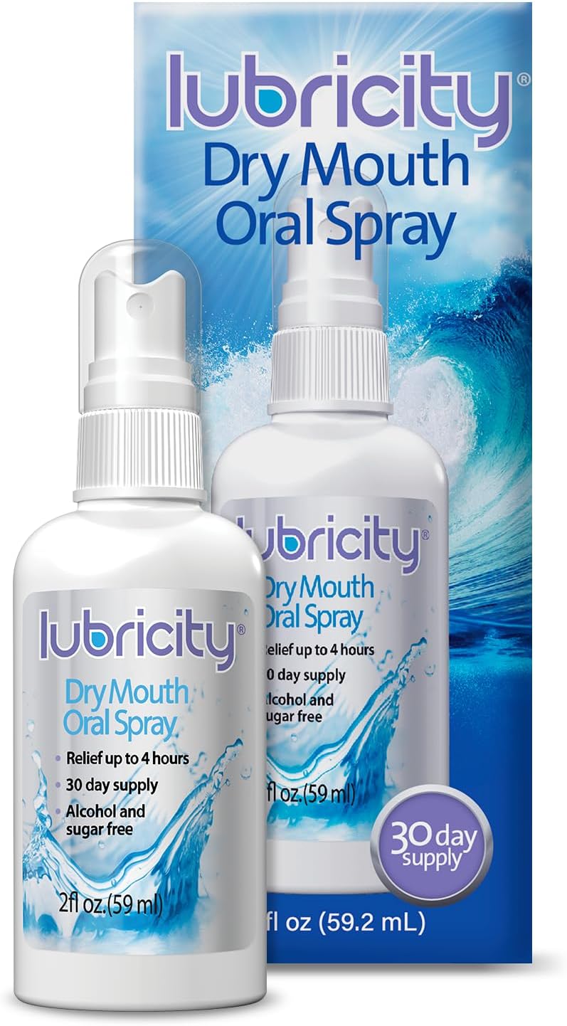 Lubricity Dry Mouth Oral Spray for Symptomatic Relief of Dry Mouth, Flavorless - 2 oz, 30 Day Supply