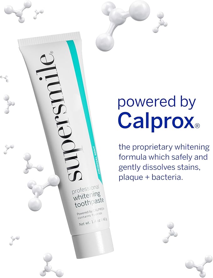 Supersmile Professional Whitening Toothpaste w/ Fluoride - Removes Stains & Whitens Teeth 6 Shades - Enamel Strengthening - No Sensitivity - Travel Size (Original Mint, 1.4 Oz)