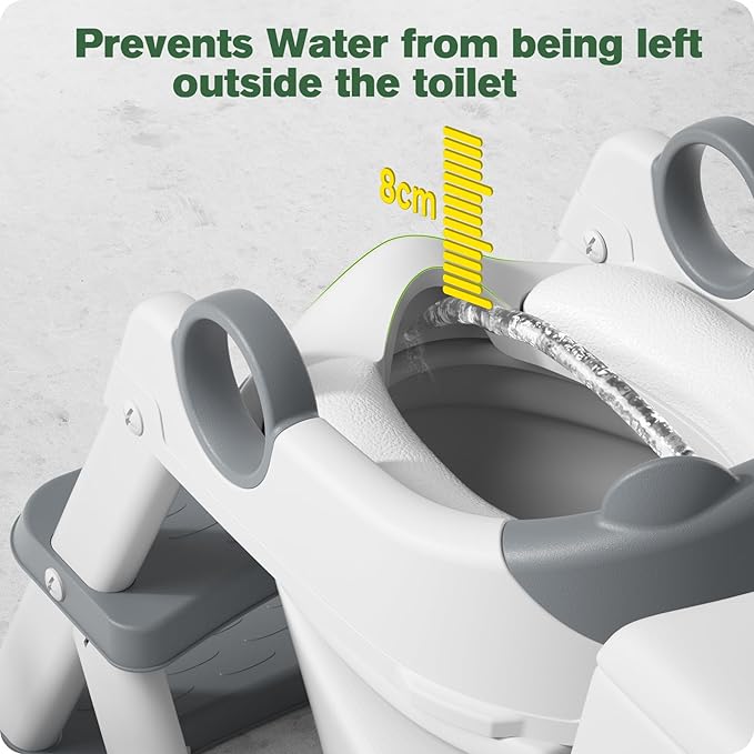 Potty Training Seat, Upgrade Toddler Toilet Seat for Kids Boys Girls, 2 in 1 Potty Training Toilet, Splash Guard Anti-Slip Pad Step Stool