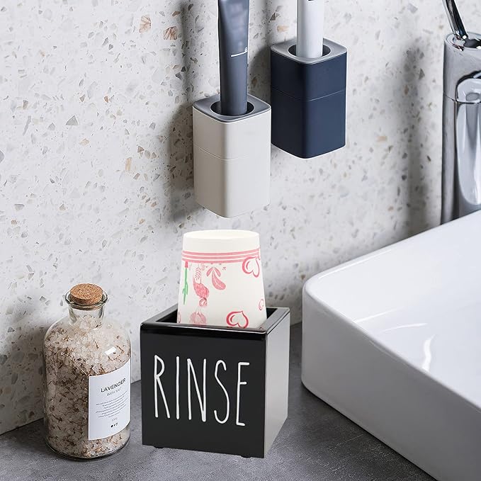 Black Acrylic Dixie Cup Dispenser, Disposable Paper Cup Dispenser Storage Holder, 3/5 oz Dixie Cup Holder, Bathroom Paper Cup Rinse Organizer, Disposable Cup Caddy, Water Dispenser Cup Holder