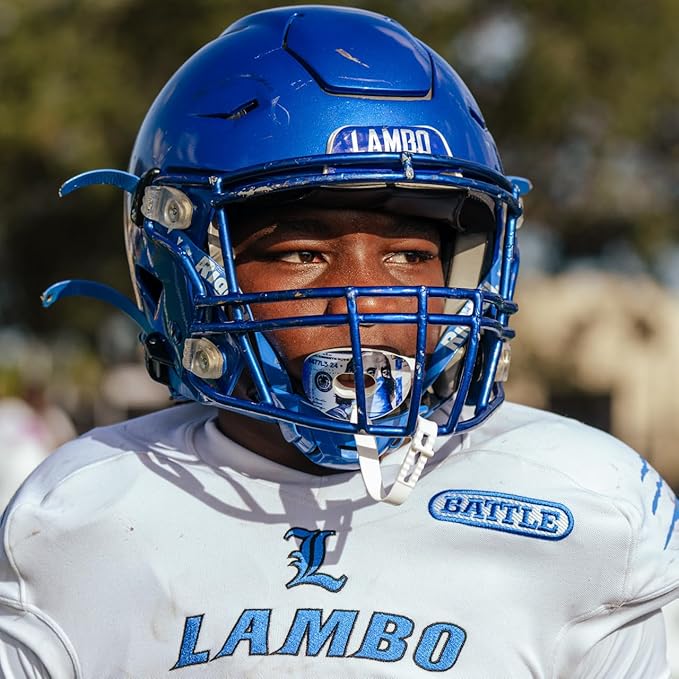 Battle Sports Oxygen Football Mouthguard - Football Mouth Guard with Strap, Superior Airflow & Better Performance, Maximum Breathability, Works with Braces