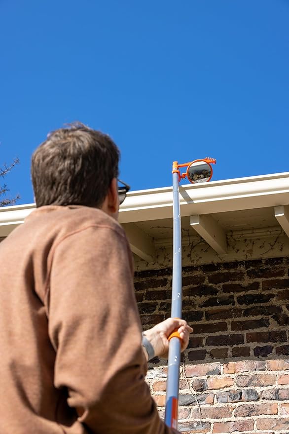 Large Inspection Mirror for Extension Pole – Expandable Inspection Mirror for Roof, Gutter, Duct, Under Vehicle & Car Checks – Retractable Security Mirror on a Stick for Inspection