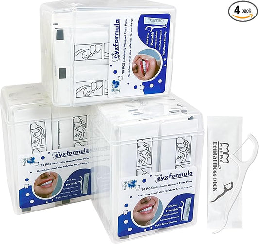 200 Count Individually Wrapped Dental Floss Picks - Travel Flossers for Teeth Cleaning and Oral Care - Ideal Travel Size Toiletries, Wedding Basket Supplies and Guest Bathroom Essentials
