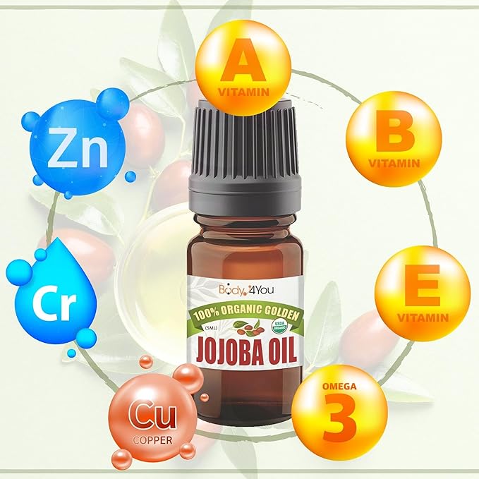 BodyJ4You Piercing Aftercare Kit - Ear Stretching Balm - 100% USDA Organic Jojoba Oil - Stretched Ear Gauges Tragus Nose Septum Lip Navel - Soothe Moisturize Skin Recovery Pure Natural Vegan Solution