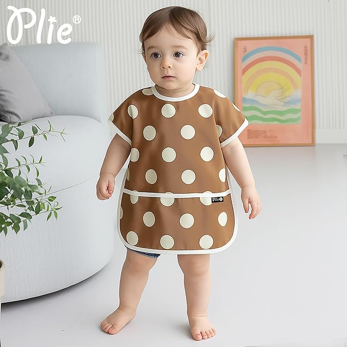 Long Sleeve Waterproof Bib for Toddlers – Soft Feeding Smock for Baby Mealtime, Self-Feeding,BPA-Free, Easy Clean