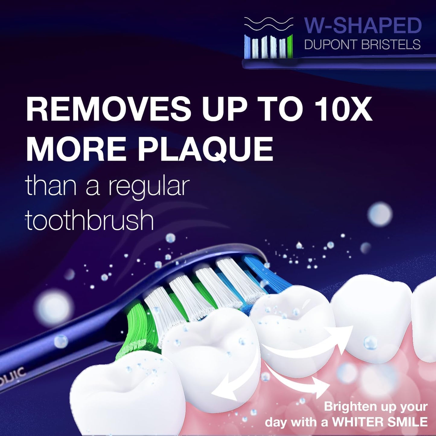 Wagner Stern WT8900 Series Electric Toothbrush – Whitening & Pressure Sensor, 5 Modes, 3 Intensities, 8 Soft Brush Heads, Rechargeable, Travel Case Included