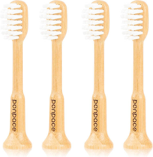 Bamboo Toothbrush Heads Compatible with Philips One by Sonicare, Extra Soft Castor-Oil Bristles for Sensitive Teeth, Eco-Friendly & Gentle Cleaning