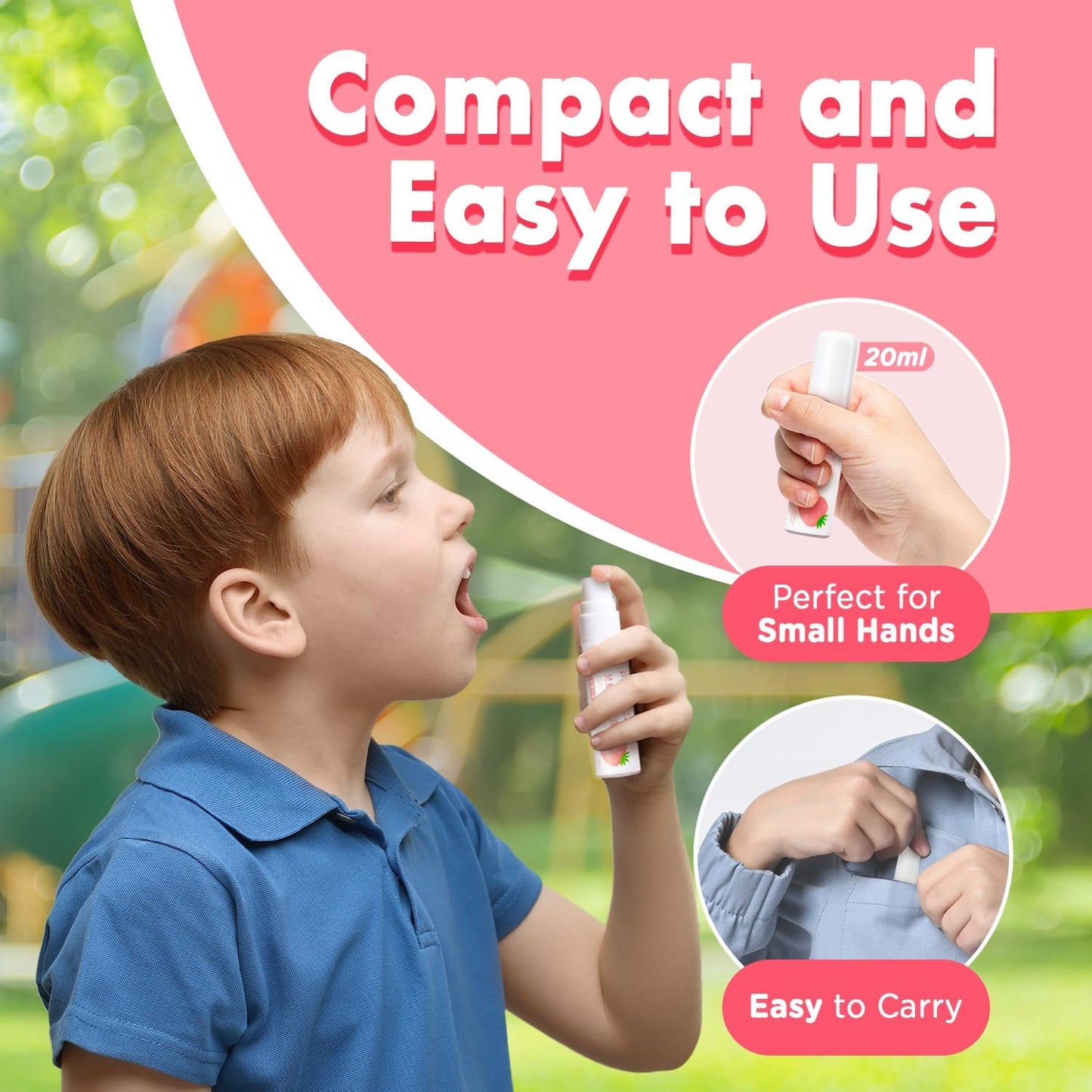 Mouth Spray for Kids Toddler Toothpaste Helper Fluoride Free Baby Toothpaste Cavity Protection Oral Care with Natural P113+ Antibacterial Peptide for Newborns to Age 12(Strawberry)