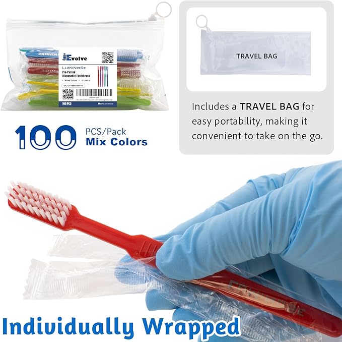 200 PCs Disposable Prepasted Toothbrush Convenient Travel Toothbrushes, Portable Oral Care, On-The-Go Cleaning, Easy Use, Travel Essentials, Eco-Friendly Toothbrushes