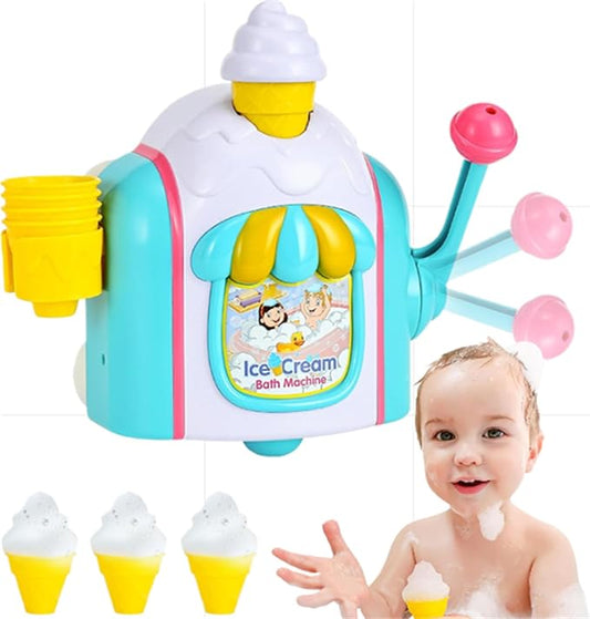 Bath Bubble Machine,Bath Toys for Toddlers,Ice Creams Maker Bubble Machine Bath Toys Bubble Pretend Cake Play Set Water Bathtub Toys,Toy for 3 4 5 6 7 8 Years Old Boys Girls Christmas Birthday Gifts