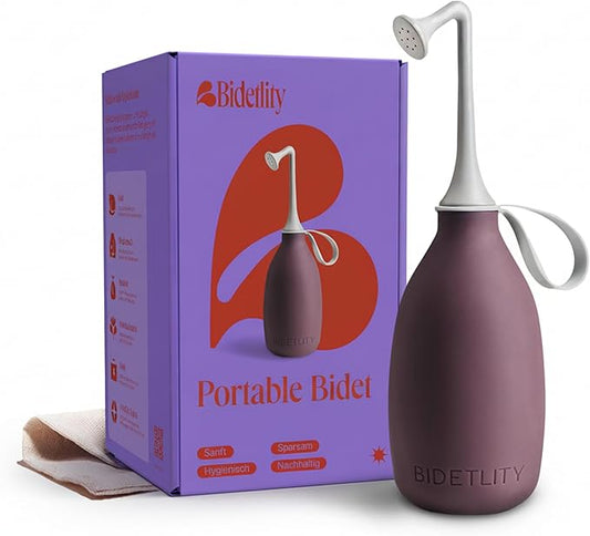 Butt & Intimate Shower 3.0 – Mobile Travel Bidet & Sustainable Intimate Shower, Replaces Wet Wipes, Saves Toilet Paper, Portable Handheld Bidet, Travel Bag Included, BPA-Free - Royal Ruby