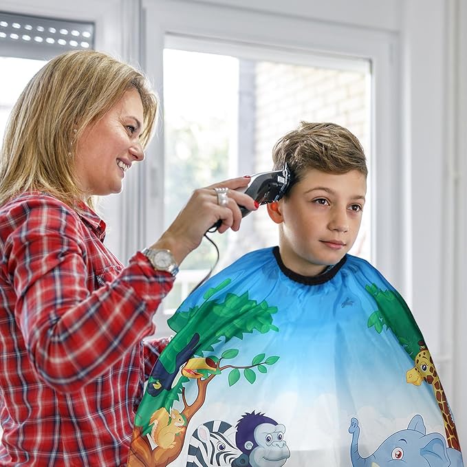 Kids Hair Cutting Cape (2 Pack) Professional Children Salon Barber Apron for Boys and Girls