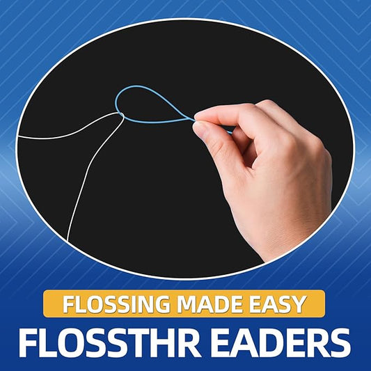 Floss Threaders | 420Count Dental Floss Threaders for Braces,Bridges,and Implants with Portable Travel Case | (6 Pack)