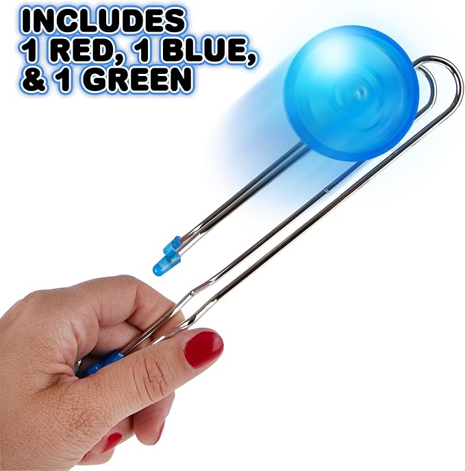 ArtCreativity Retro Light Up Gyro Wheels Set for Kids- 3, 8.5 Inch Gyroscope Rail Twisters Mesmerizing Spinning Lighting Effects, Spinning Top autism toys, sensory toys for kids, Gift for boys & Girls