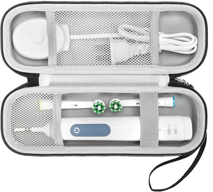 Toothbrush Travel Case Compatible with Oral-B Pro 1000 3000 5000 7000 7500 9600/ for Philips/for Sonicare/for ProtectiveClean 4100 5100 6500 7500 Electric Toothbrush (Only Case-Black/Gray)