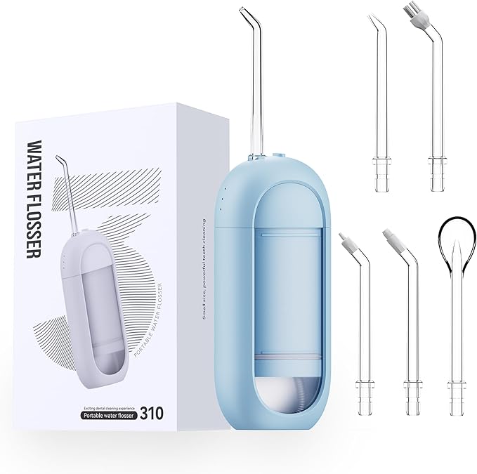 Water Dental Flosser - yayisheng, Portable Cordless Oral Irrigator 3 Modes & 150ML Pull-Out Type Detachable Tank, 6 Jet Tips, IPX7 Waterproof