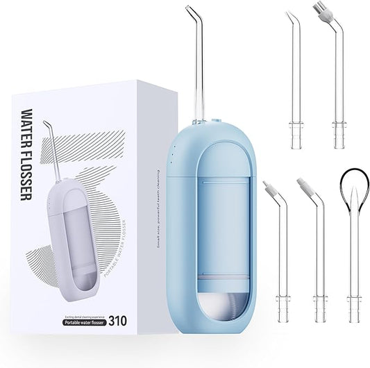 Water Dental Flosser - yayisheng, Portable Cordless Oral Irrigator 3 Modes & 150ML Pull-Out Type Detachable Tank, 6 Jet Tips, IPX7 Waterproof