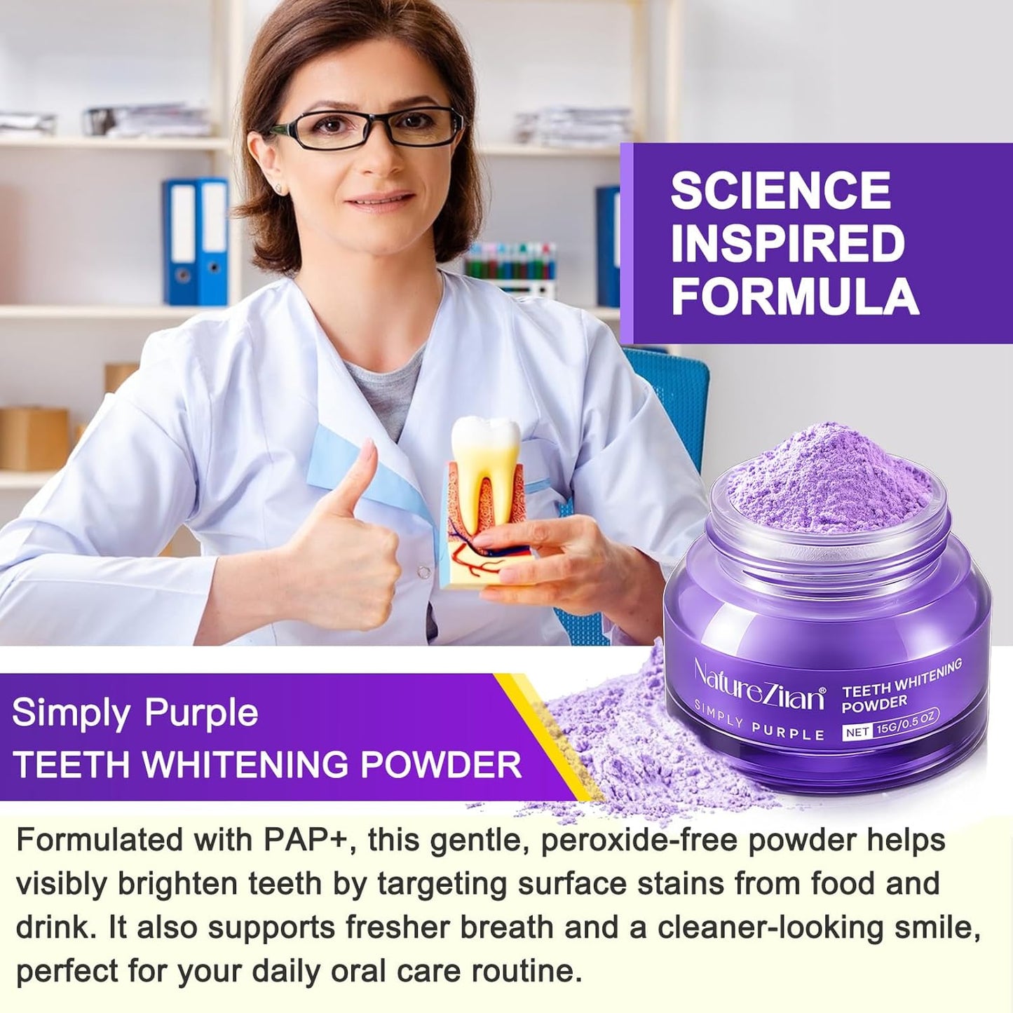 Teeth Whitening Powder - Teeth Whitening - Removes Stains - No Sensitivity - Toothpaste Power - Breath Freshener - for Coffee