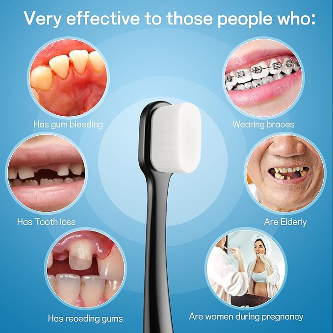 Ultra Soft Toothbrush for Sensitive Gums, 20k Nano Floss Bristles Toothbrushes