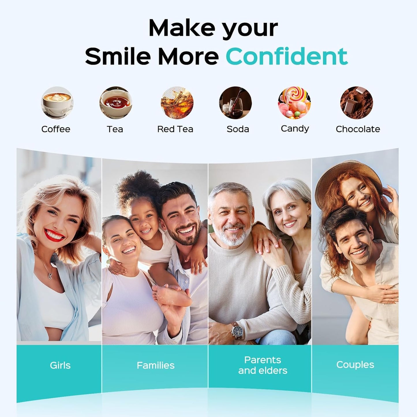 COSLUS Water Flosser Pick with 30pcs Whitening Mint Flavor Refill Combo for Teeth, Braces, Gums Care - Easy to Use, Portable for Travel & Coffee Lovers, Rechargeable, BPA-Free, White, W40(F5020E)