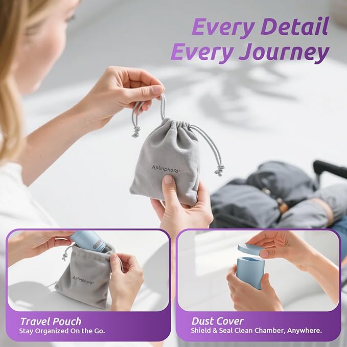 UV Toothbrush Holders Travel, Unique Upright Toothbrush Travel Case, Suitable for Any Manual/Electric Toothbrush Head, Rechargeable Portable Toothbrush Cleaner-Blue