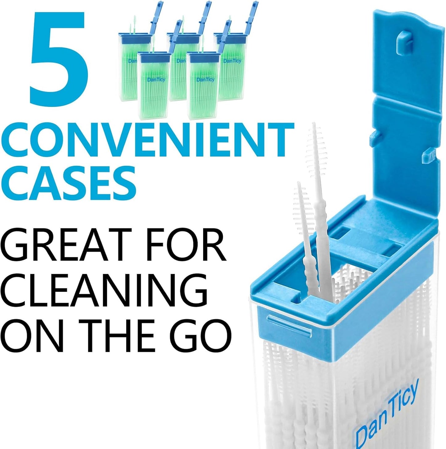 Brushpicks Interdental Toothpicks,Soft Bristle Dental Floss Picks Toothpicks,Helps Removes Plaque and Debris Between Your Teeth 600PCS (Pack of 5) Mint