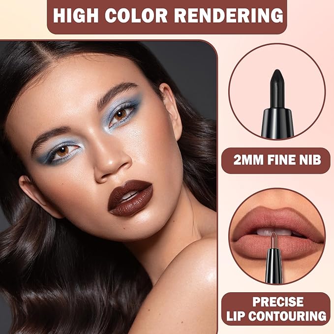 3 in 1 Lip Liner Pencil and Lipstick lipgloss Set Matte Lipstick Lip Gloss Kit Long-lasting Nonstick Cup Smudge Proof Lip Kits with Lip Liner,Moisturizing Lip Tint Lip Stain Makeup (03#Cinnamon Bun)