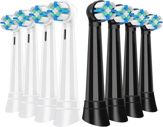 8 Pack IO Replacement Heads Compatible with Oral B iO 2/3/4/5/6/7/8/9/10 Series Electric Toothbrush, Brush Heads Compatible with Oral B iO for Gentle Dental Care (Black/White)