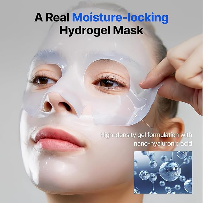Bluelayer Water Dome Mask - Korean Overnight Collagen Face Mask for Glass Skin, Moisturizing and Firming with Hyaluronic Acid & Blue Agave - Pore Minimizing with Hydrogel Masks for Radiant Glow - 4EA