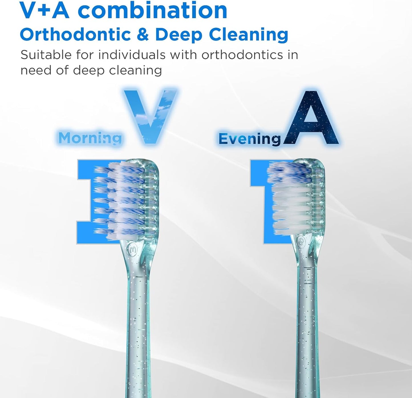 Fregum V+A Shaped Orthodontic Toothbrush for Braces, with 6 Interdental Brushes, Soft Bristles, 6 Count