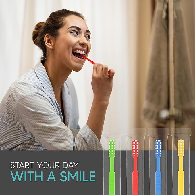 150 Pack Disposable Toothbrushes with Toothpaste, Built in | Prepasted Toothbrushes Individually Wrapped | Single Use Waterless Tooth Brush Soft Bristles for Airbnb, Hotel, Camping, Travel
